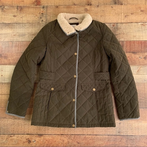 croft & barrow Jackets & Blazers - Croft and barrow quilted brown warm Sherpa lined jacket - S